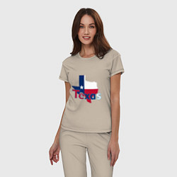 Пижама хлопковая женская Texas, цвет: миндальный — фото 2