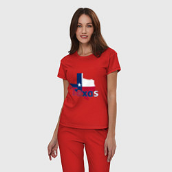 Пижама хлопковая женская Texas, цвет: красный — фото 2