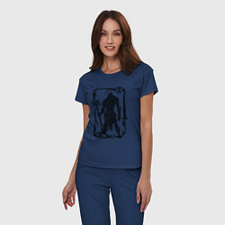 Пижама хлопковая женская Skeleton warrior, цвет: тёмно-синий — фото 2