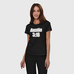 Пижама хлопковая женская Стив Остин Austin 3:16, цвет: черный — фото 2