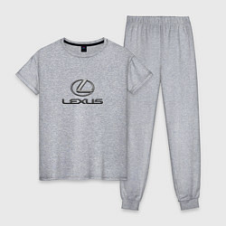 Пижама хлопковая женская Lexus авто бренд лого, цвет: меланж