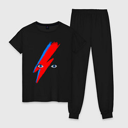 Пижама хлопковая женская Bowie, цвет: черный