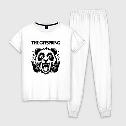 Пижама хлопковая женская The Offspring - rock panda, цвет: белый