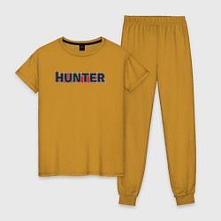 Пижама хлопковая женская Hunter, цвет: горчичный
