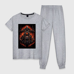 Женская пижама Скелет из ада едет на старом мотоцикле