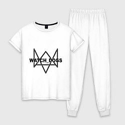 Пижама хлопковая женская WatchDogs, цвет: белый