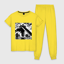 Пижама хлопковая женская Чёрный мечник Гатс, цвет: желтый