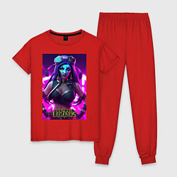 Пижама хлопковая женская League of Legends Akali Kda, цвет: красный