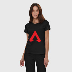 Пижама хлопковая женская Logo apex legends, цвет: черный — фото 2