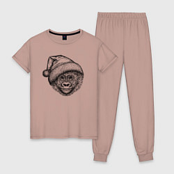 Женская пижама Новогодний детеныш гориллы