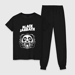Пижама хлопковая женская Black Sabbath rock panda, цвет: черный