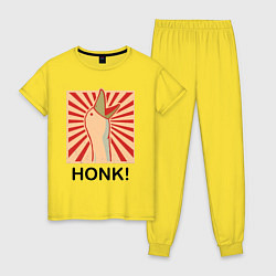 Пижама хлопковая женская Гусь honk, цвет: желтый