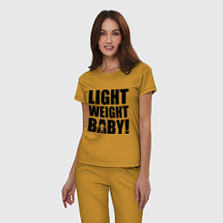 Пижама хлопковая женская Light weight baby, цвет: горчичный — фото 2