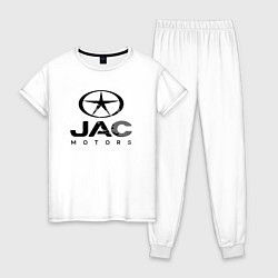 Пижама хлопковая женская Jac - logo, цвет: белый