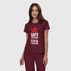 Пижама хлопковая женская Варя сказала - народ сделал, цвет: меланж-бордовый — фото 2