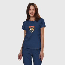 Пижама хлопковая женская Florida Panthers NHL, цвет: тёмно-синий — фото 2