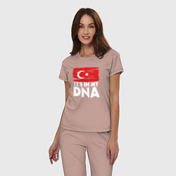 Пижама хлопковая женская Турция в ДНК, цвет: пыльно-розовый — фото 2
