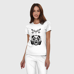 Пижама хлопковая женская Mayhem - rock panda, цвет: белый — фото 2