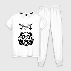 Пижама хлопковая женская Mayhem - rock panda, цвет: белый