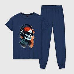 Женская пижама Grunge redhead girl skull