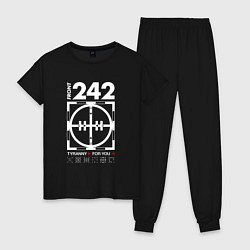 Пижама хлопковая женская Front 242 - Tyrany for you, цвет: черный