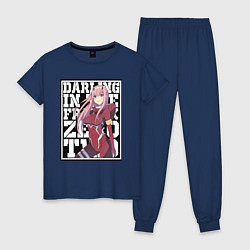 Пижама хлопковая женская Darling in the FranXX zero, цвет: тёмно-синий