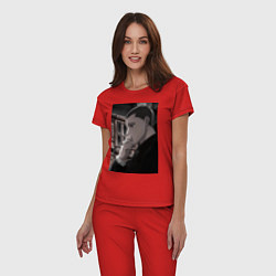 Пижама хлопковая женская Ведьма и чудовище Ашаф, цвет: красный — фото 2