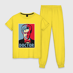 Пижама хлопковая женская Doctor, цвет: желтый