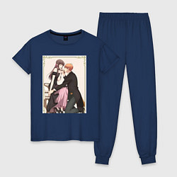 Пижама хлопковая женская Корзинка фруктов Кё Сома предложение, цвет: тёмно-синий
