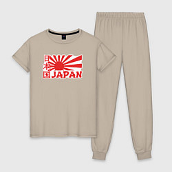 Пижама хлопковая женская Japan sun, цвет: миндальный