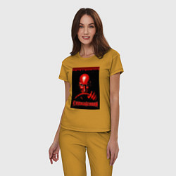 Пижама хлопковая женская Carmageddon driver retro, цвет: горчичный — фото 2