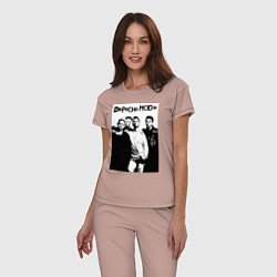 Пижама хлопковая женская Depeche mode all, цвет: пыльно-розовый — фото 2