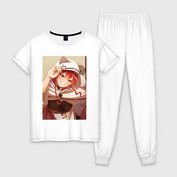 Пижама хлопковая женская Реинкарнация безработного Эрис Бореас Грейрат кошк, цвет: белый