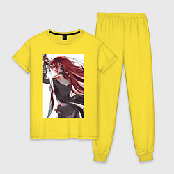 Пижама хлопковая женская Реинкарнация безработного Бореас Грейрат, цвет: желтый