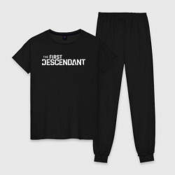 Пижама хлопковая женская The first descendant logo, цвет: черный