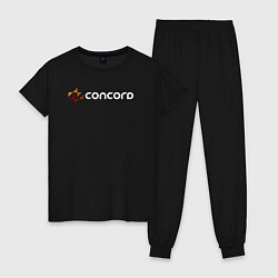 Пижама хлопковая женская Concord logo game, цвет: черный