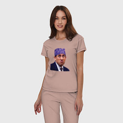 Пижама хлопковая женская Prison mike Michael Scott офис, цвет: пыльно-розовый — фото 2