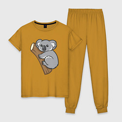 Пижама хлопковая женская Koala, цвет: горчичный