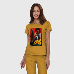 Пижама хлопковая женская Pulp fiction - vincent and jules, цвет: горчичный — фото 2