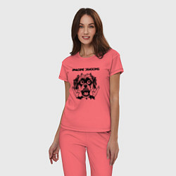 Пижама хлопковая женская Imagine Dragons - rock dog, цвет: коралловый — фото 2