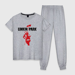 Пижама хлопковая женская Linkin park rock, цвет: меланж