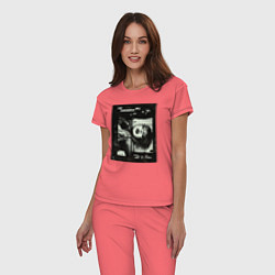 Пижама хлопковая женская Леди Гага постер, цвет: коралловый — фото 2