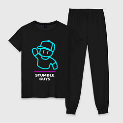 Женская пижама Символ Stumble Guys в неоновых цветах