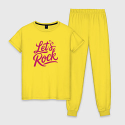 Пижама хлопковая женская Lets rock Зажигаем, цвет: желтый