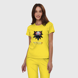 Пижама хлопковая женская The Witcher logo, цвет: желтый — фото 2