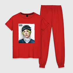 Пижама хлопковая женская G Dragon Big bang, цвет: красный