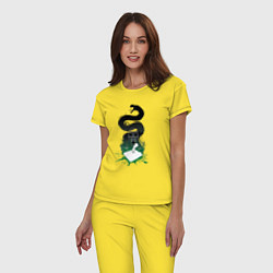 Пижама хлопковая женская Дневник Тома Реддла - Гарри Поттер, цвет: желтый — фото 2