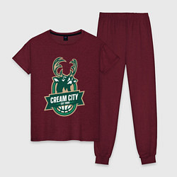 Женская пижама Milwaukee Bucks cream city