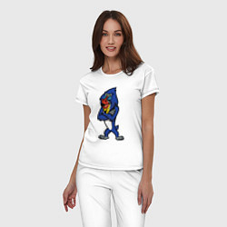 Пижама хлопковая женская Мандрил, цвет: белый — фото 2