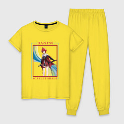 Пижама хлопковая женская Danjin Scarlet Shade, цвет: желтый